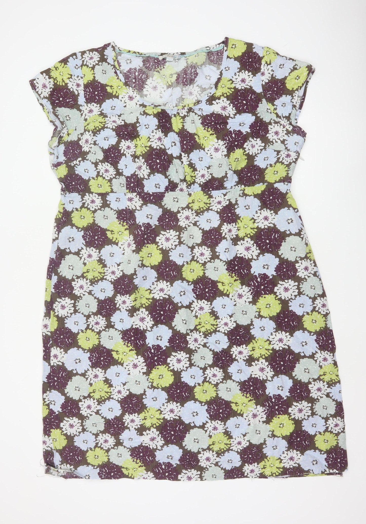 Boden Women Multicoloured Floral Shift Dress UK 12 Short Sleeve