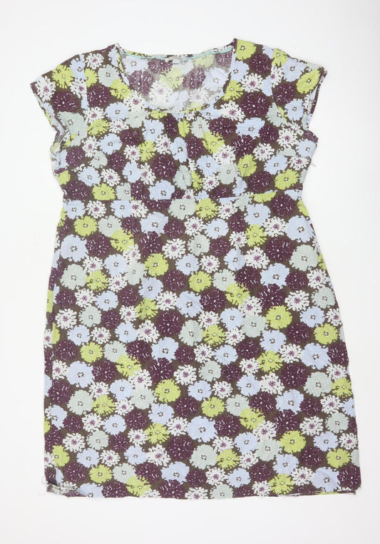 Boden Women Multicoloured Floral Shift Dress UK 12 Short Sleeve