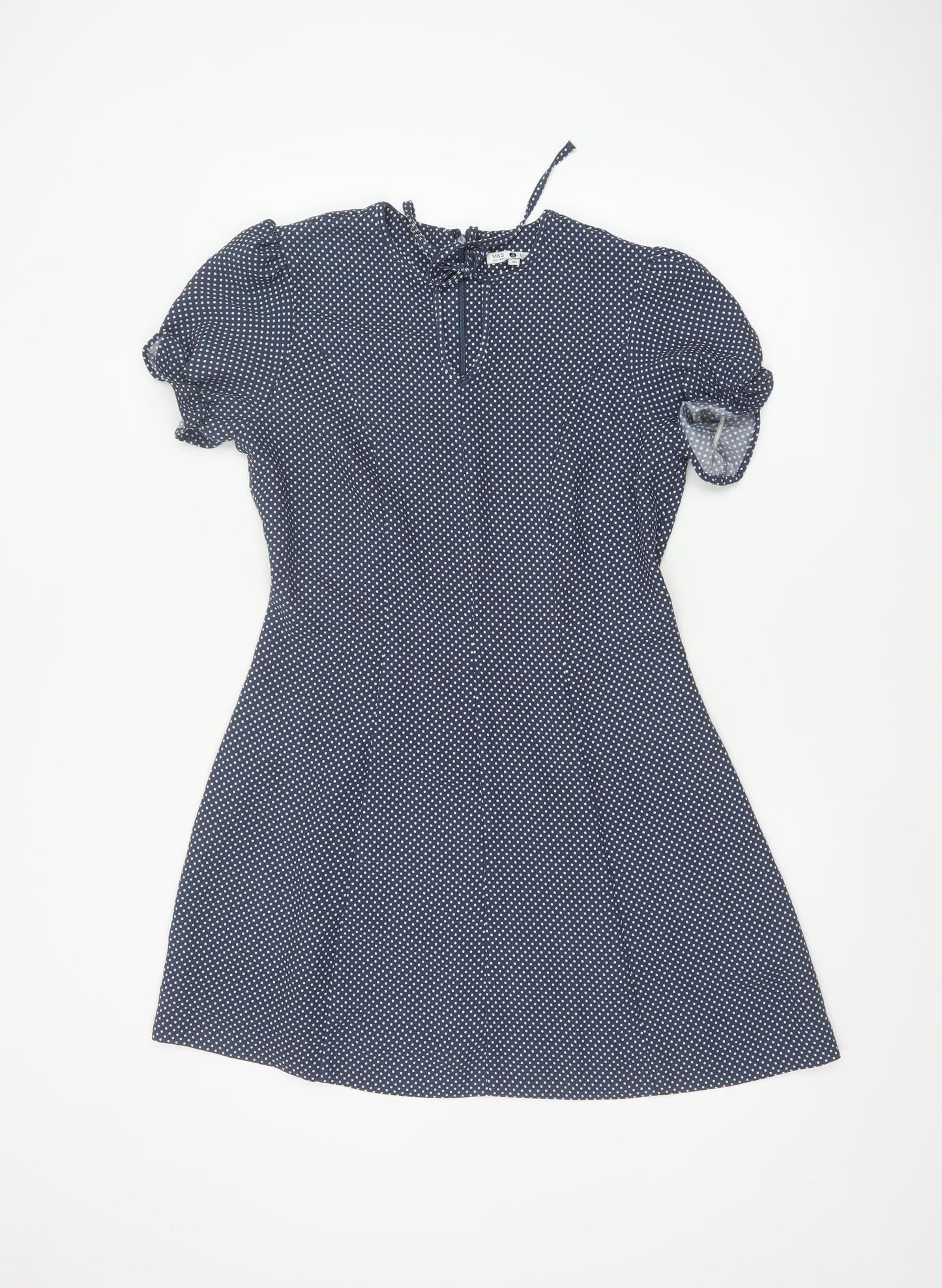 Marks and Spencer Women Blue UK 10 Alexa Chung Polka Dot Fit & Flare Dress