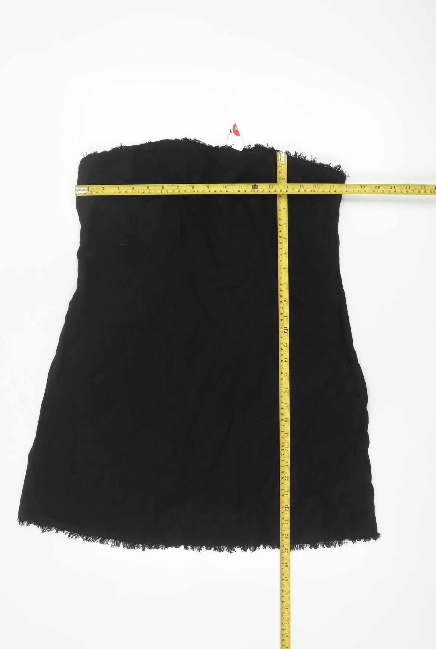 Marks and Spencer Women Black Size 16 Linen Strapless A-Line Mini Dress