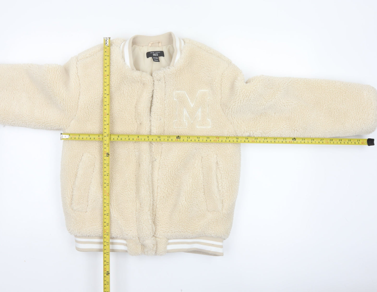 New Look 915 Girls Beige 10-11 Years Varsity Teddy Fleece Jacket