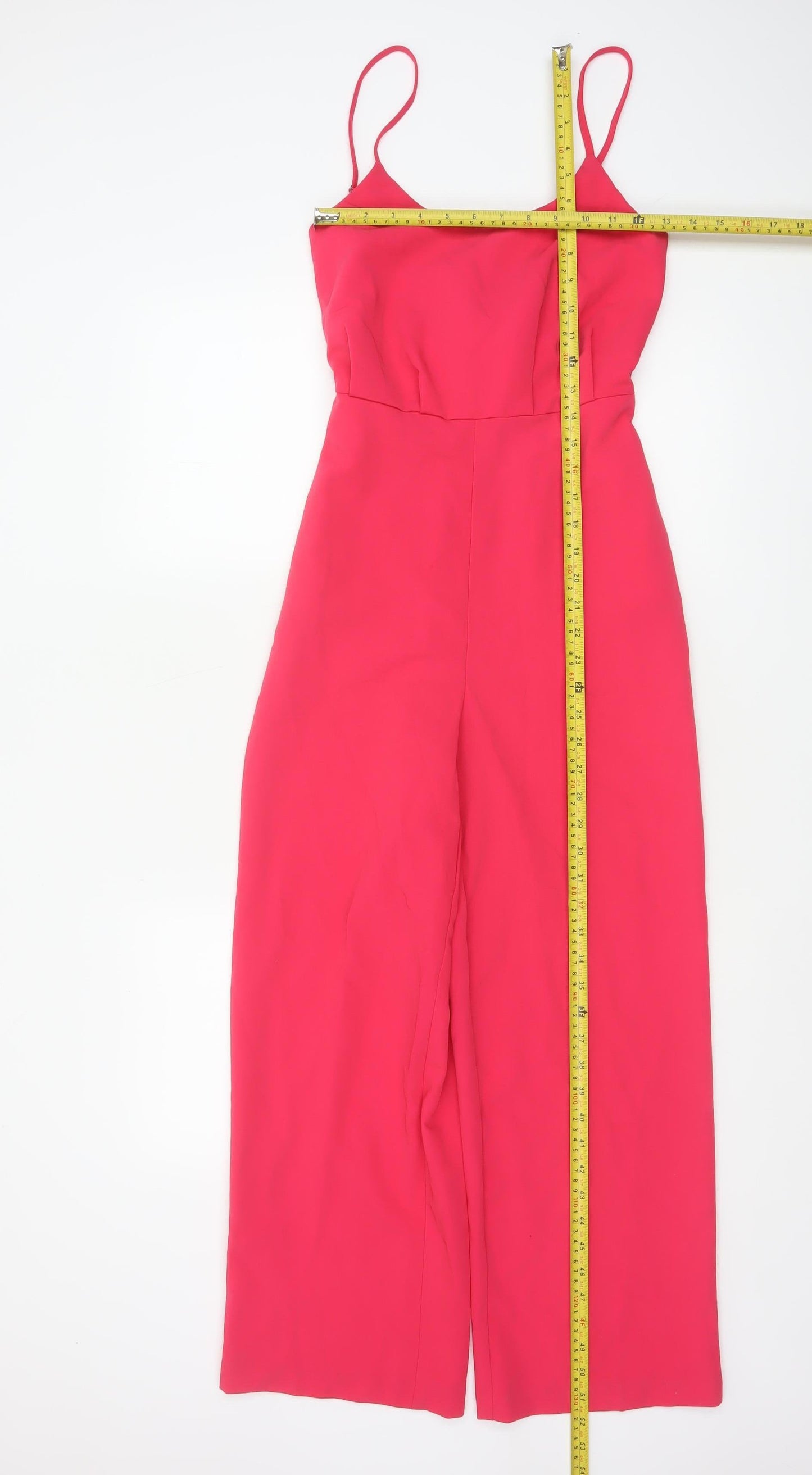 Only Women Pink UK 6 Wide-Leg Belted Strappy Jumpsuit Party