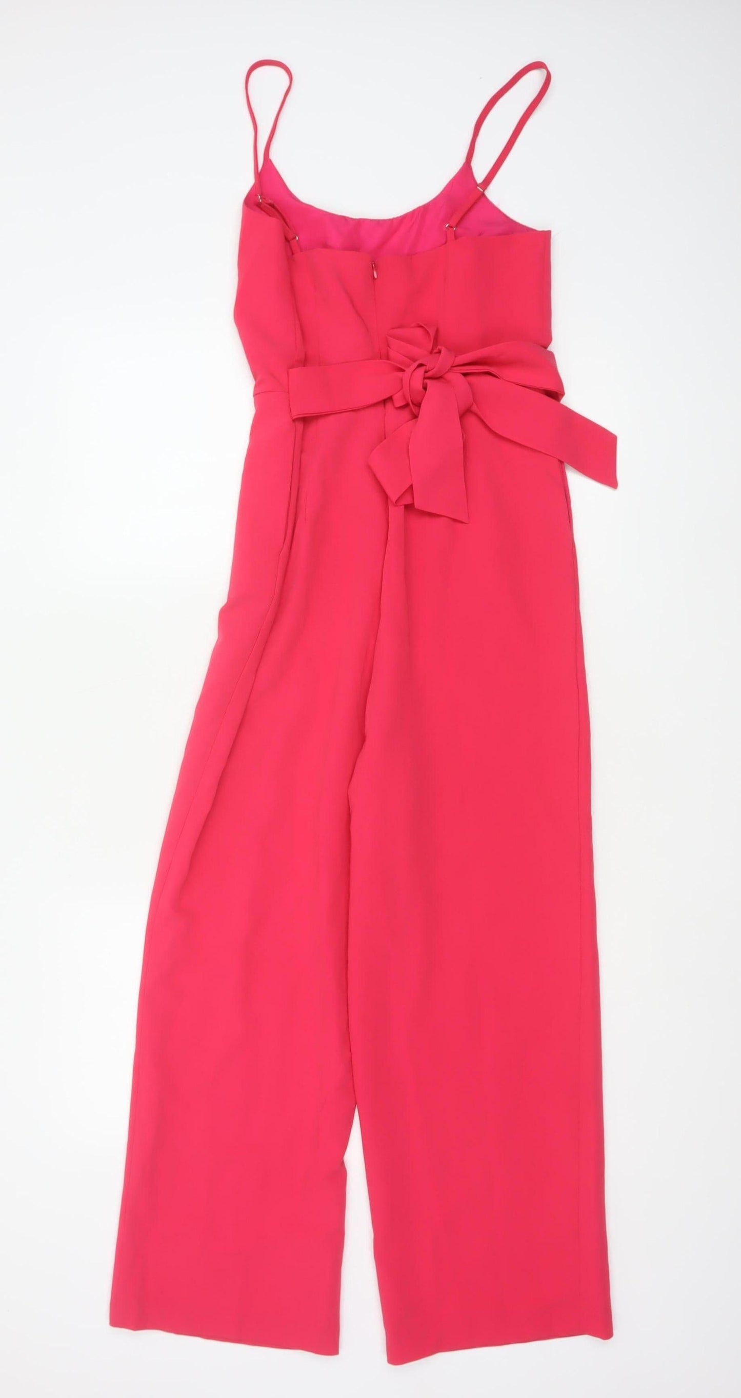 Only Women Pink UK 6 Wide-Leg Belted Strappy Jumpsuit Party