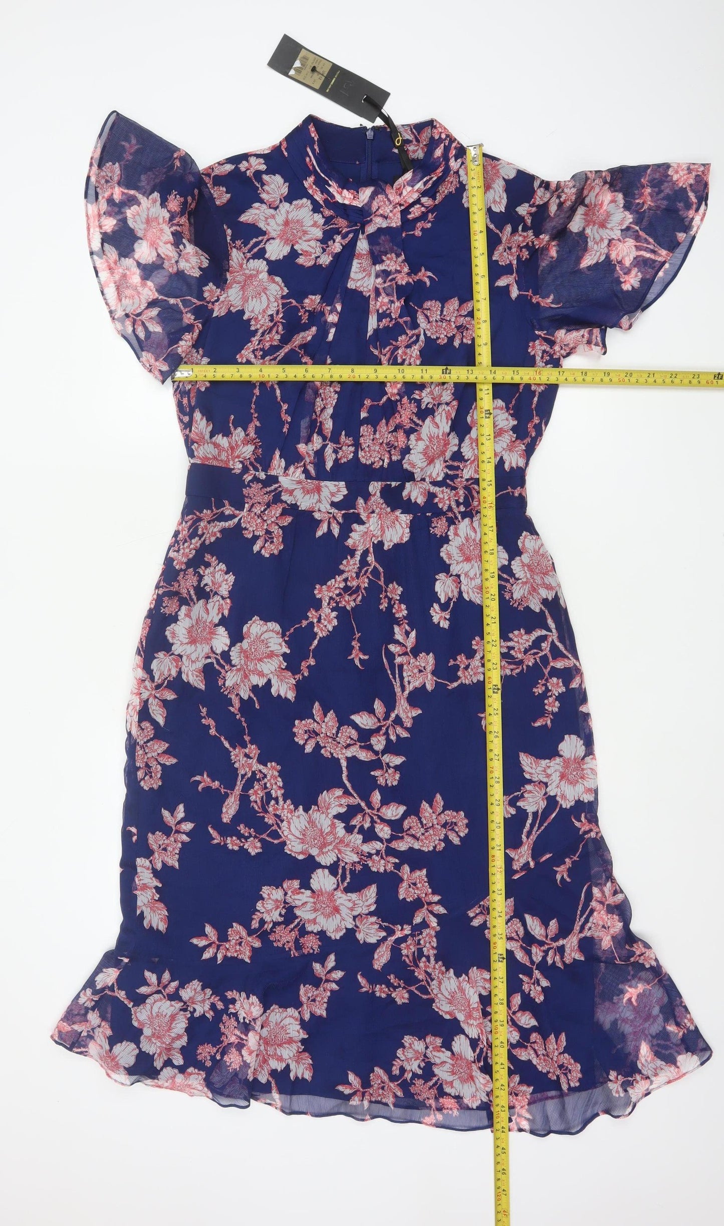 Phase Eight Women Blue Floral Midi Mermaid Dress UK 12