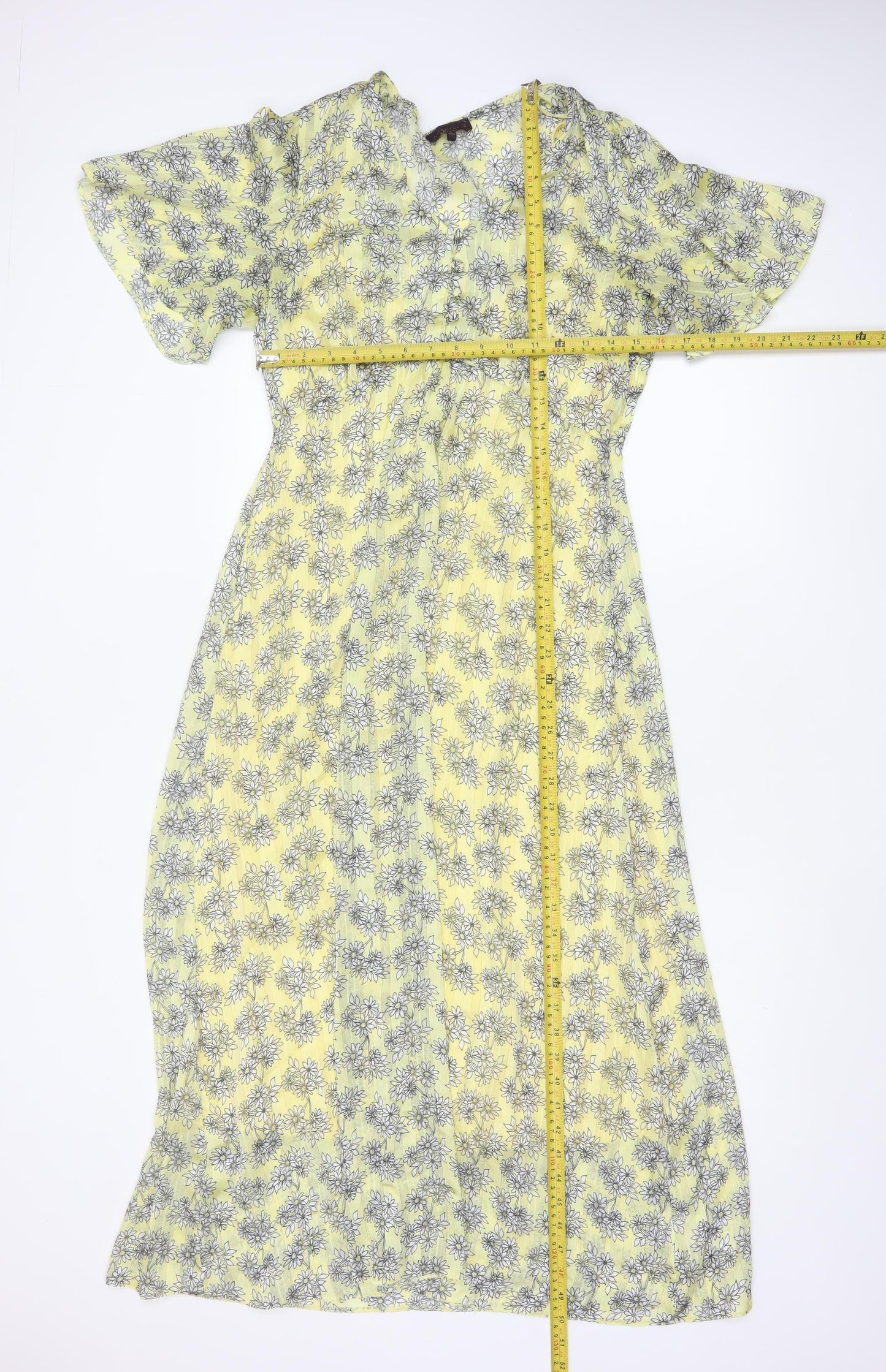 Amaryllis Women Yellow Floral Fit & Flare Long Dress UK 12