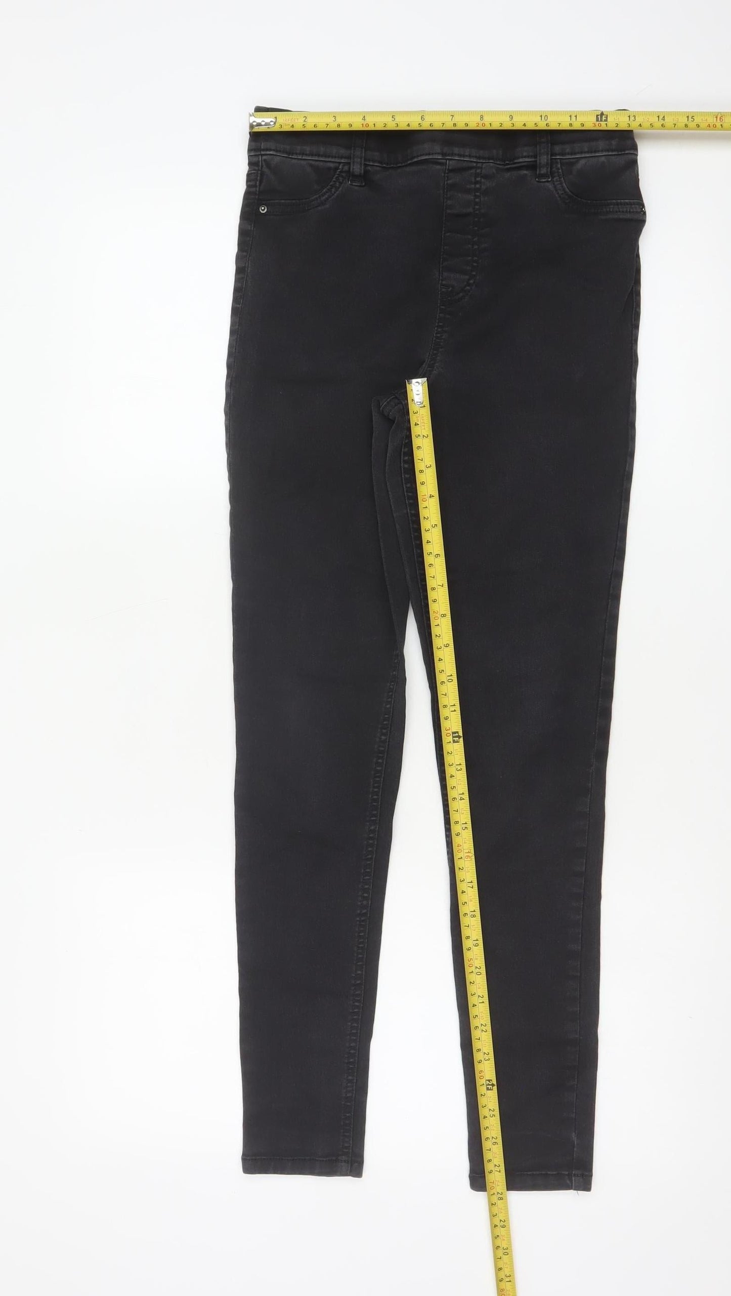 F&F Women’s Black Skinny Stretch Jeans UK 12 Regular 5 Pocket