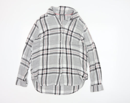 Joules Women Multicoloured UK 14 Basic Plaid Viscose Roll Tab Shirt
