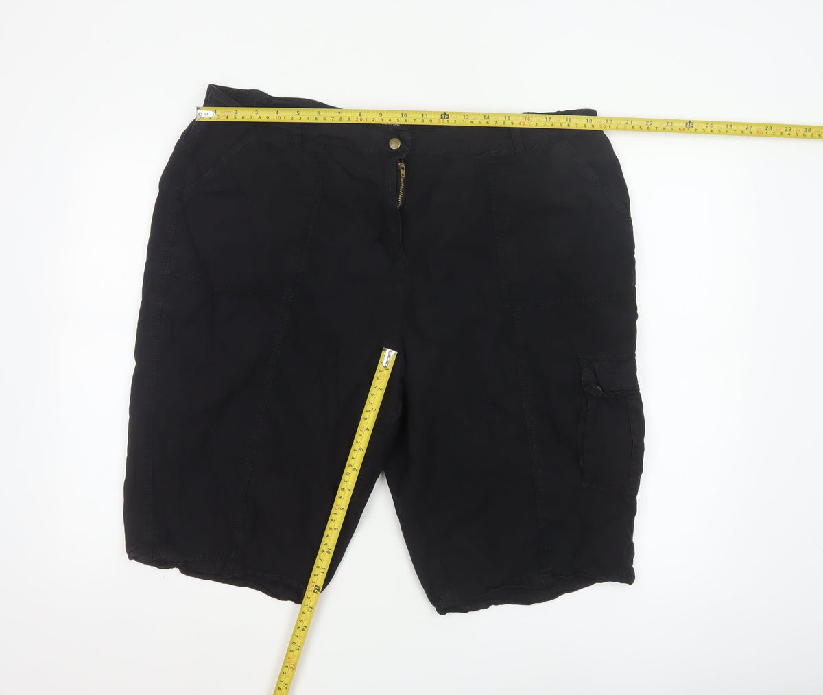 labelBe Women’s Black UK 22 Cotton Cargo Shorts Pockets