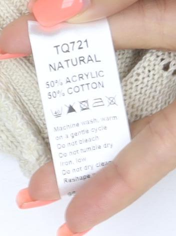 Glamorsa Women Ivory UK 20 Open Knit Wrap Cardigan Short Sleeve