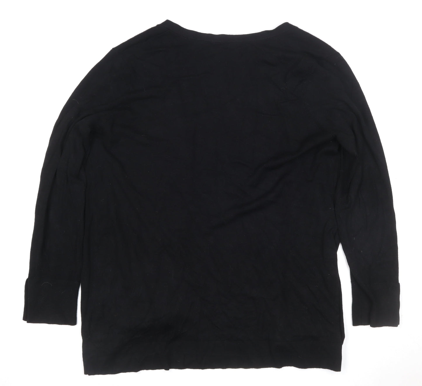 Dorothy Perkins Women Black UK 20 Open V-Neck Knit Cardigan
