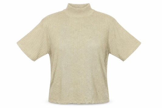 Distinctive New York Women’s Gold Silk Blend Mock Neck Knit Top L