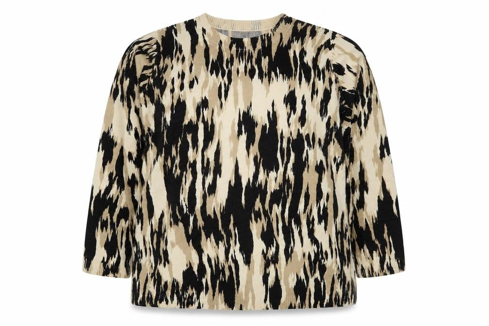 Marks & Spencer Women’s Beige Animal Print Crew Neck Knit Jumper Size 18