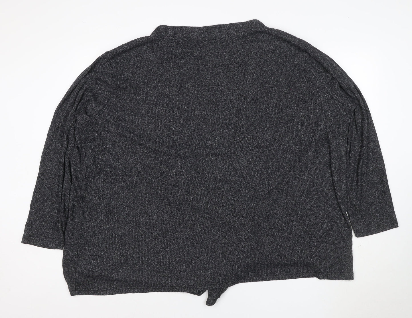 JD Williams Women Black Size 24 Wrap Cardigan V-Neck 3/4 Sleeve