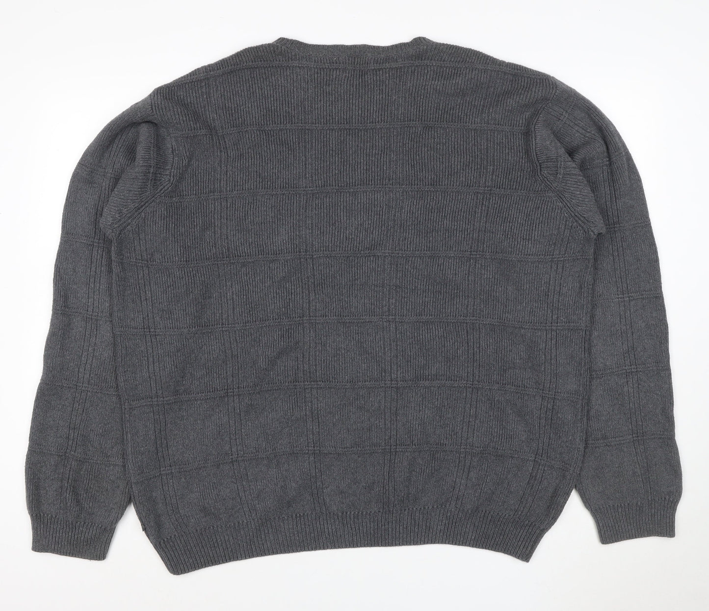 Arrow USA 1851 Men's Grey L Crew Neck Geometric Cotton Jumper