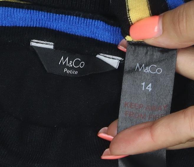 M&Co Petite Women’s Multicoloured Striped Knit Jumper UK 14