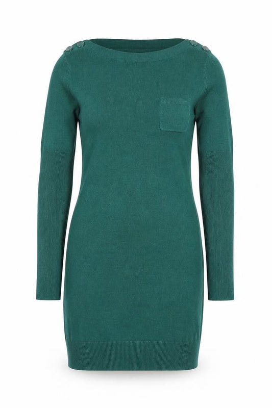 Dorothy Perkins Women Green UK 10 Knit Jumper Dress Pocket