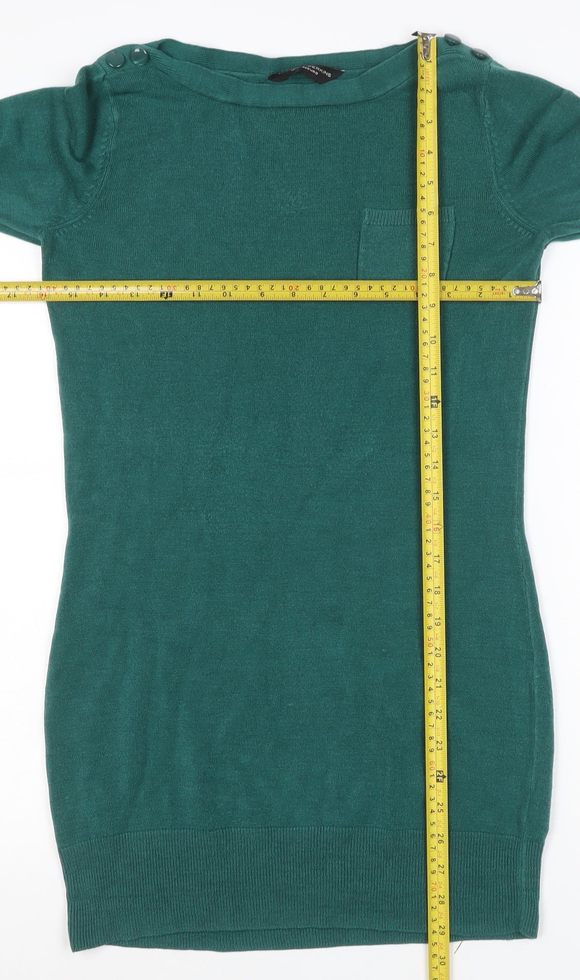 Dorothy Perkins Women Green UK 10 Knit Jumper Dress Pocket