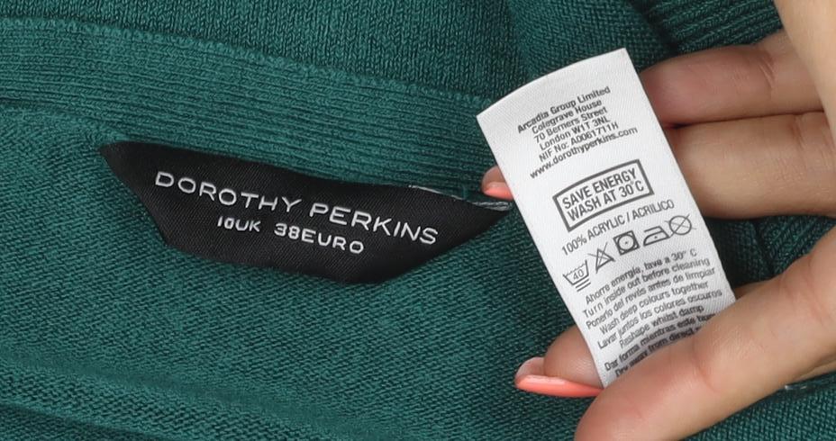 Dorothy Perkins Women Green UK 10 Knit Jumper Dress Pocket