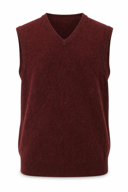 Dockers Men’s Red Acrylic V-Neck Knit Sleeveless Jumper Vest L