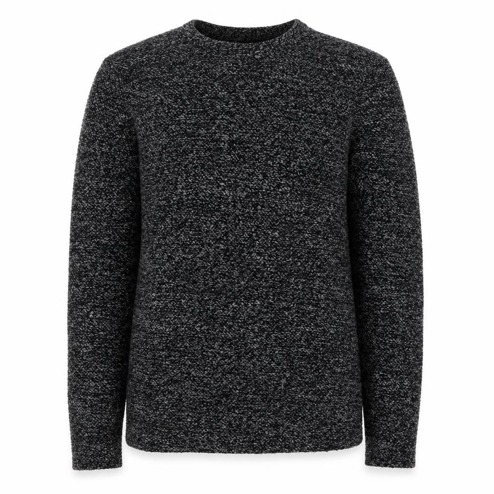 Topman Men’s Black Grey Marl S Roll Neck Chunky Knit Jumper