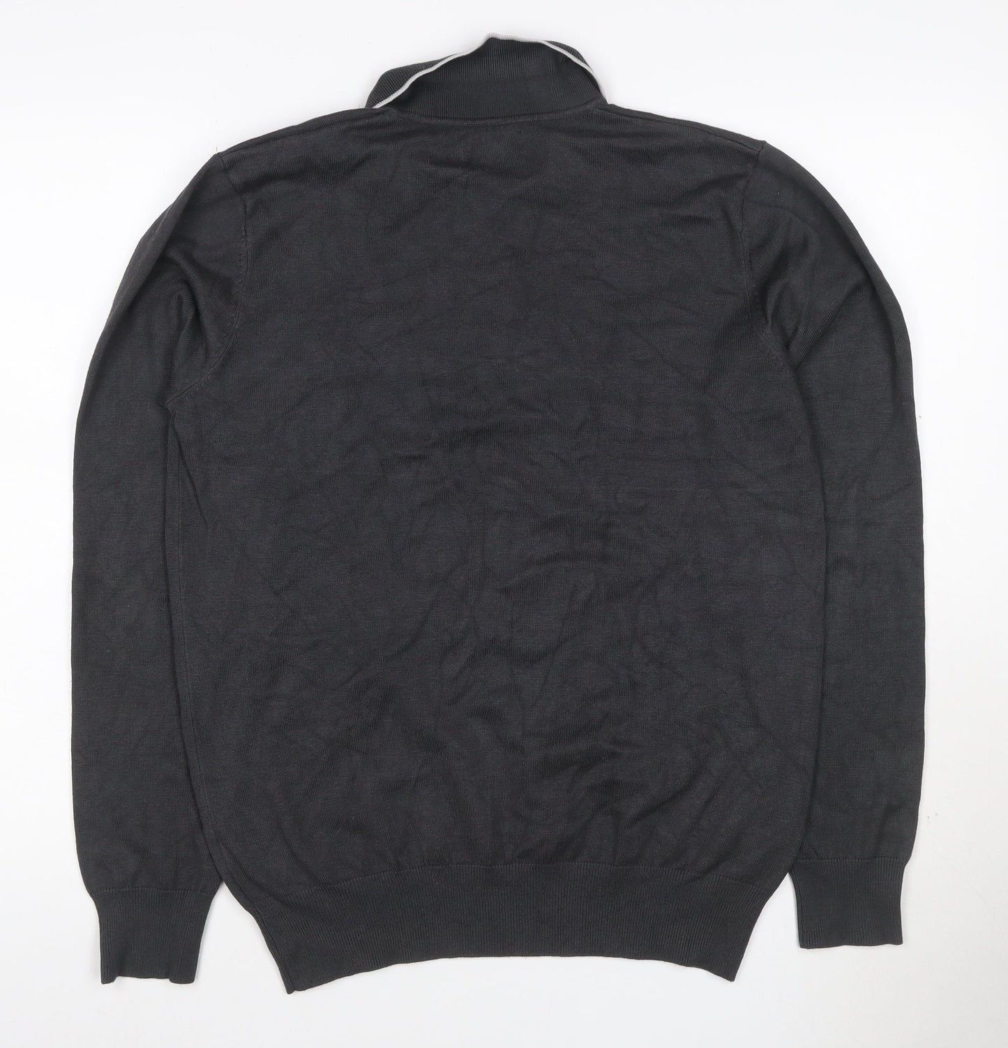 Ciao Italy Men’s Black M Long Sleeve 1/4 Zip Knit Polo