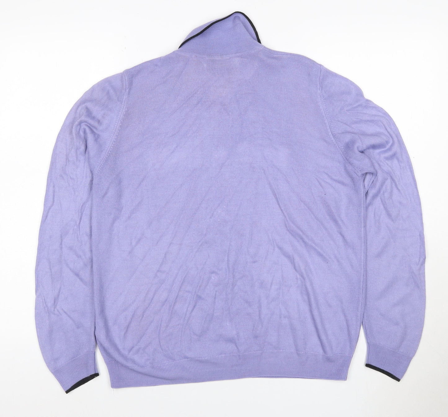 Marks & Spencer Women Purple UK 12 Knit Button-Up Collared Top