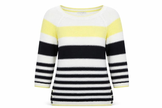Per Una Women Multicoloured UK 10 Striped Knit Pullover Jumper