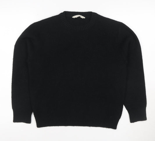 John Lewis Girls Black Knit Pullover Jumper Age 10 Years Crew Neck