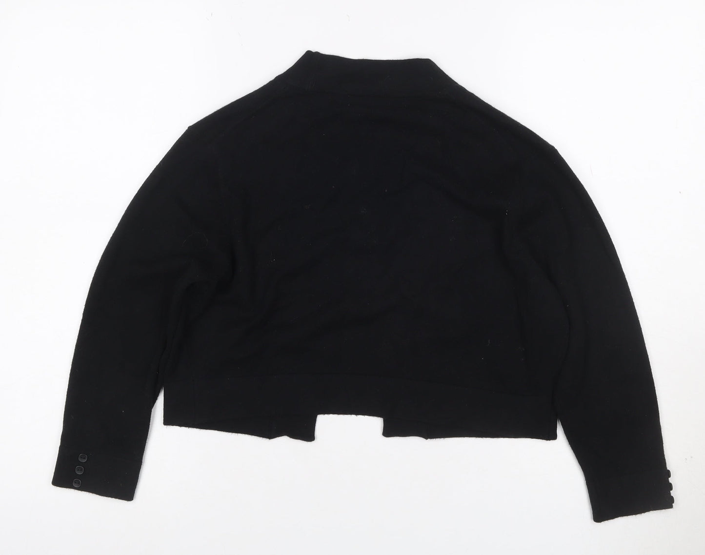 Pomodoro Women Black UK 12 Open Knit Cardigan Long Sleeve