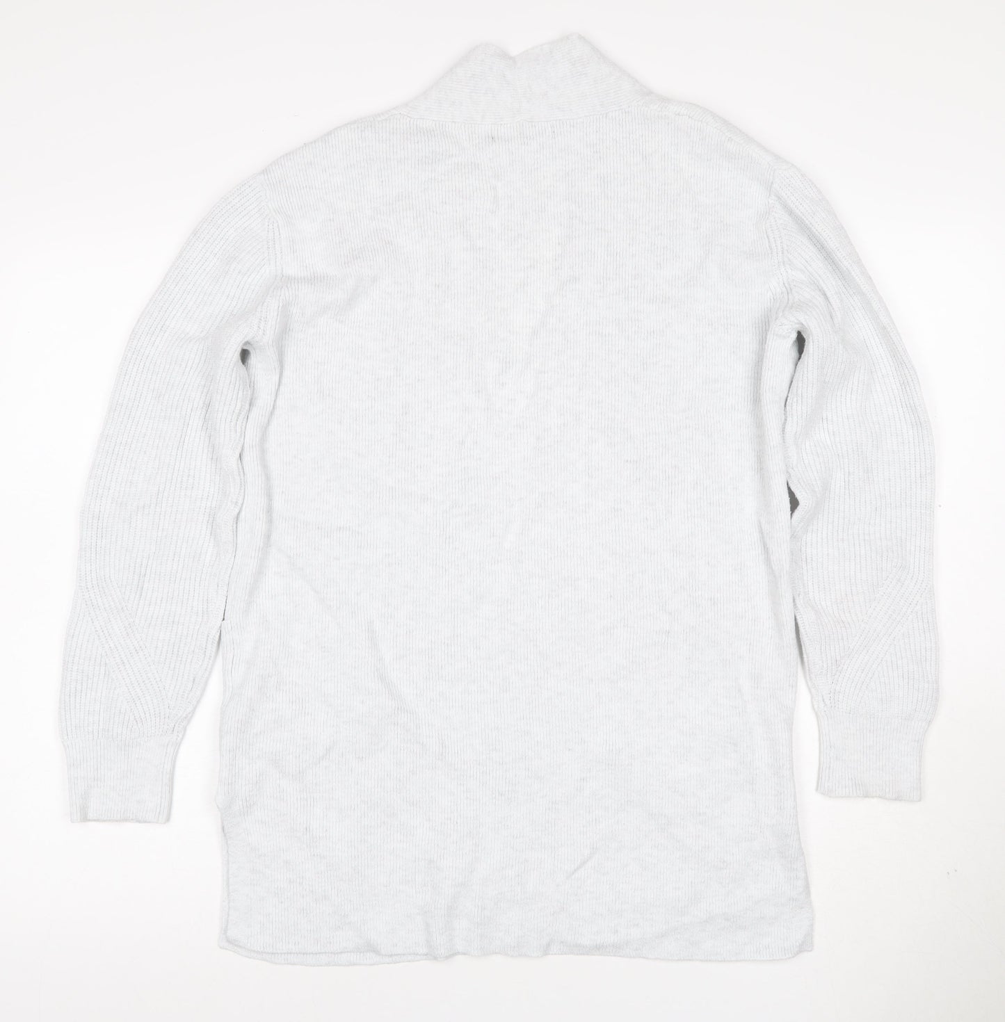 Marks and Spencer Women Grey UK 10 Long Knit Open Cardigan Pockets