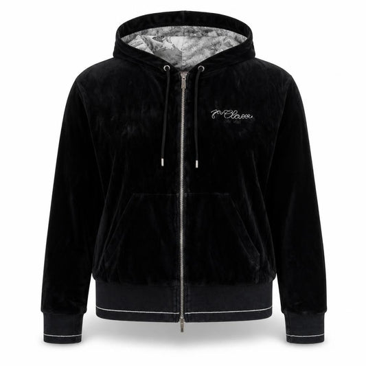 Alviero Martini 1A Classe Women’s Black XL Velour Full Zip Hoodie