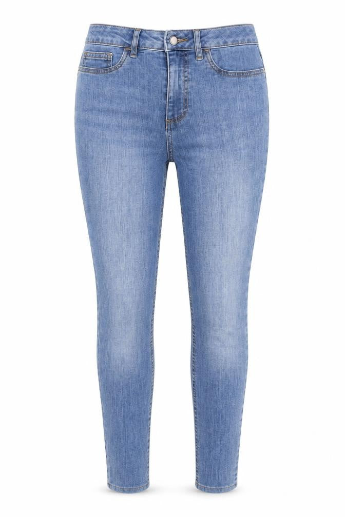 F&F Women's Blue UK 10 Skinny Mid Rise Stretch Jeans