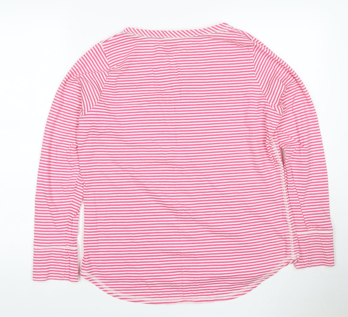 Joules Women’s Pink Striped Cotton Jersey V-Neck Tunic Top UK 14
