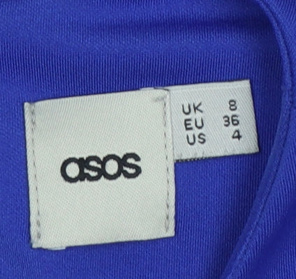 ASOS Women’s Blue UK 8 Long Sheath Peplum Occasion Dress