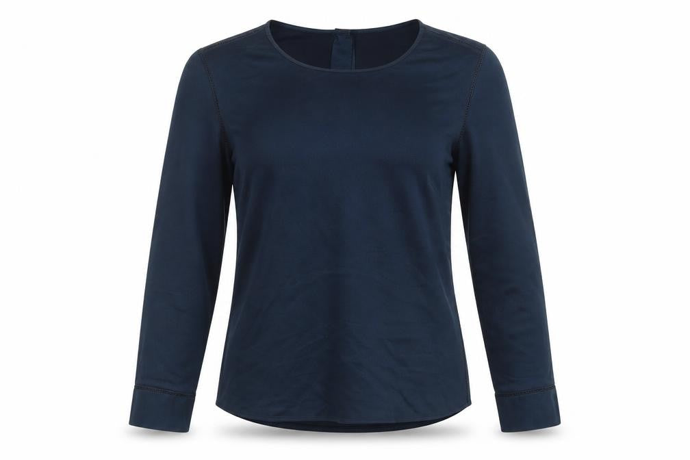 Reiss Women Blue UK 8 Long Sleeve Balloon Sleeve Back Button Blouse