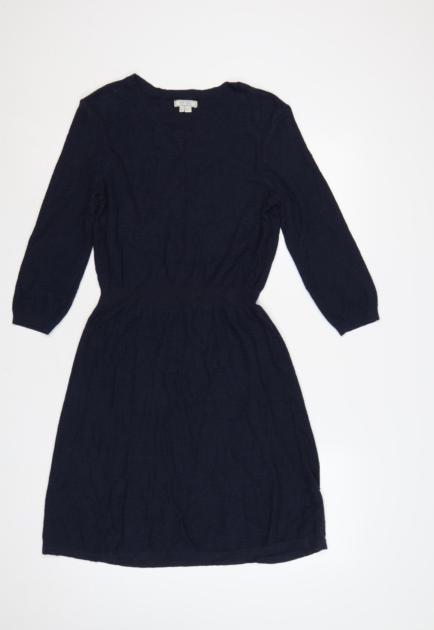 Fat Face Women Blue UK 10 Knit Jumper Dress Long Sleeve