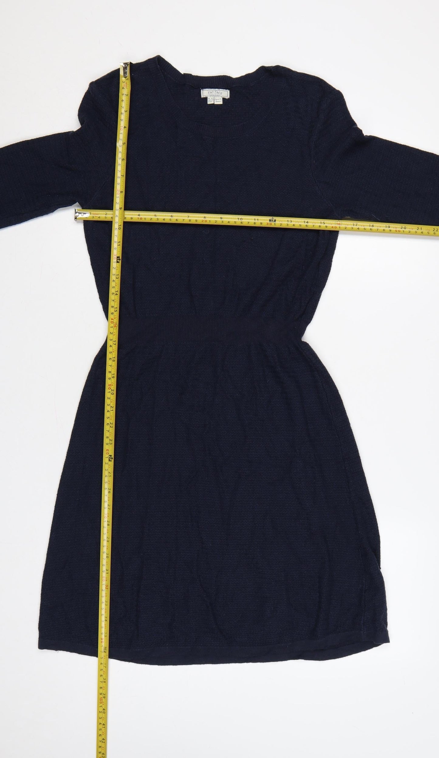 Fat Face Women Blue UK 10 Knit Jumper Dress Long Sleeve