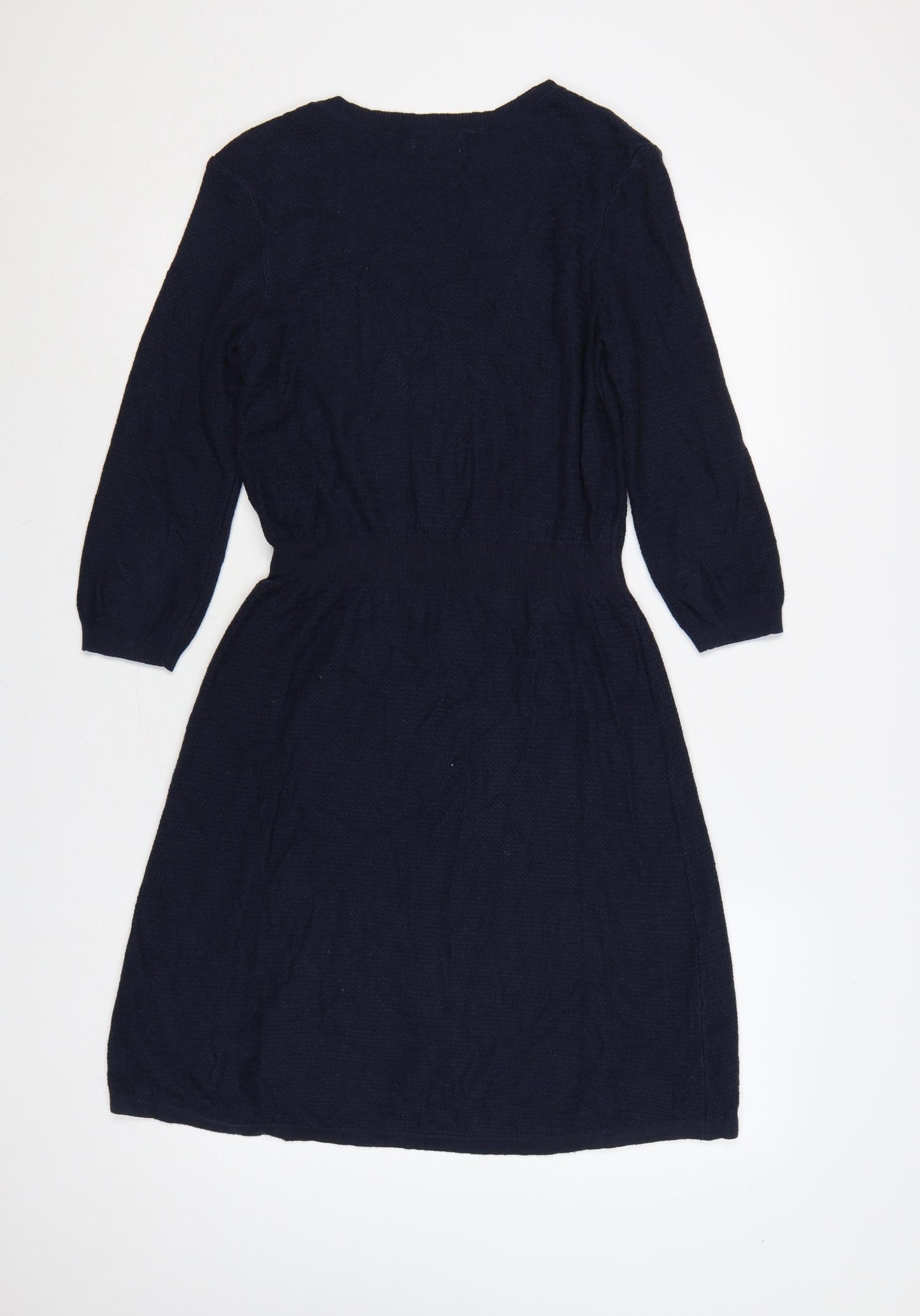 Fat Face Women Blue UK 10 Knit Jumper Dress Long Sleeve