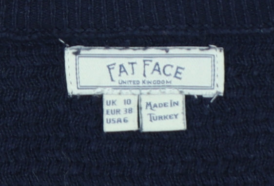 Fat Face Women Blue UK 10 Knit Jumper Dress Long Sleeve