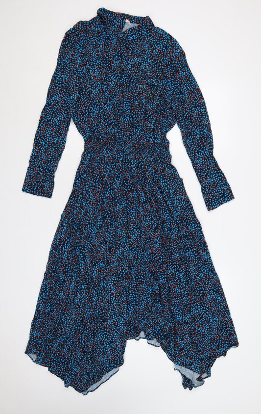 Hush Women Multicoloured UK 10 Maxi Asymmetric Smocked Waist Dress