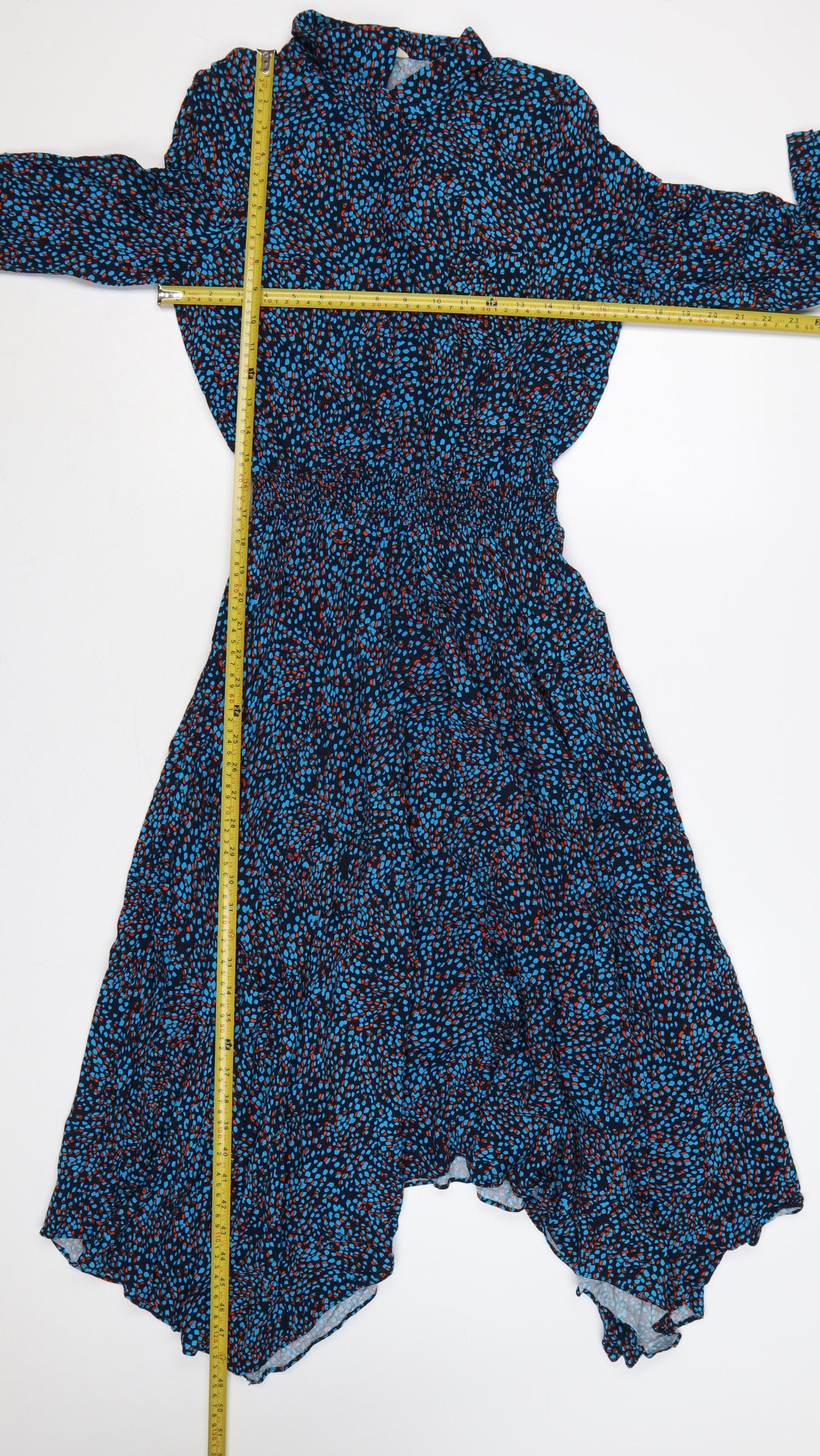 Hush Women Multicoloured UK 10 Maxi Asymmetric Smocked Waist Dress
