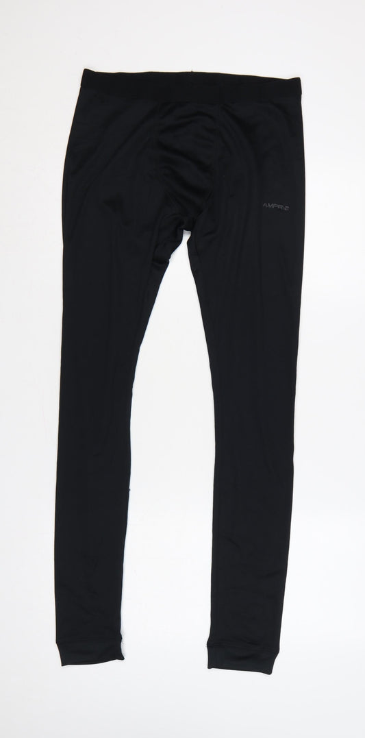 Campri Men’s Black L Compression Running Gym Leggings Stretch