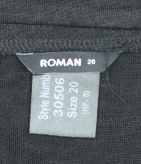Roman Women Black Size 20 Knee Length Pencil Skirt Pockets Zip