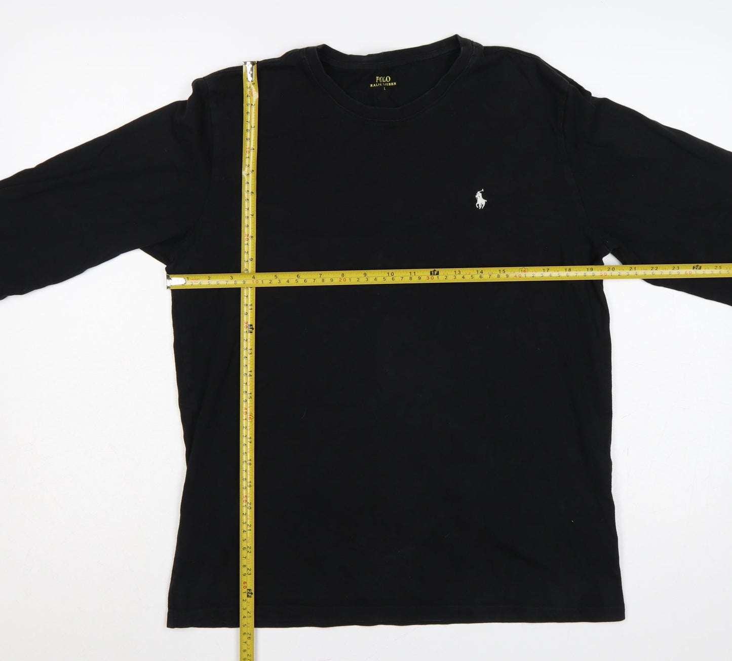 Polo Ralph Lauren Men’s Black L Long Sleeve Crew Neck Logo T-Shirt