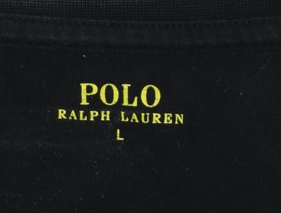 Polo Ralph Lauren Men’s Black L Long Sleeve Crew Neck Logo T-Shirt