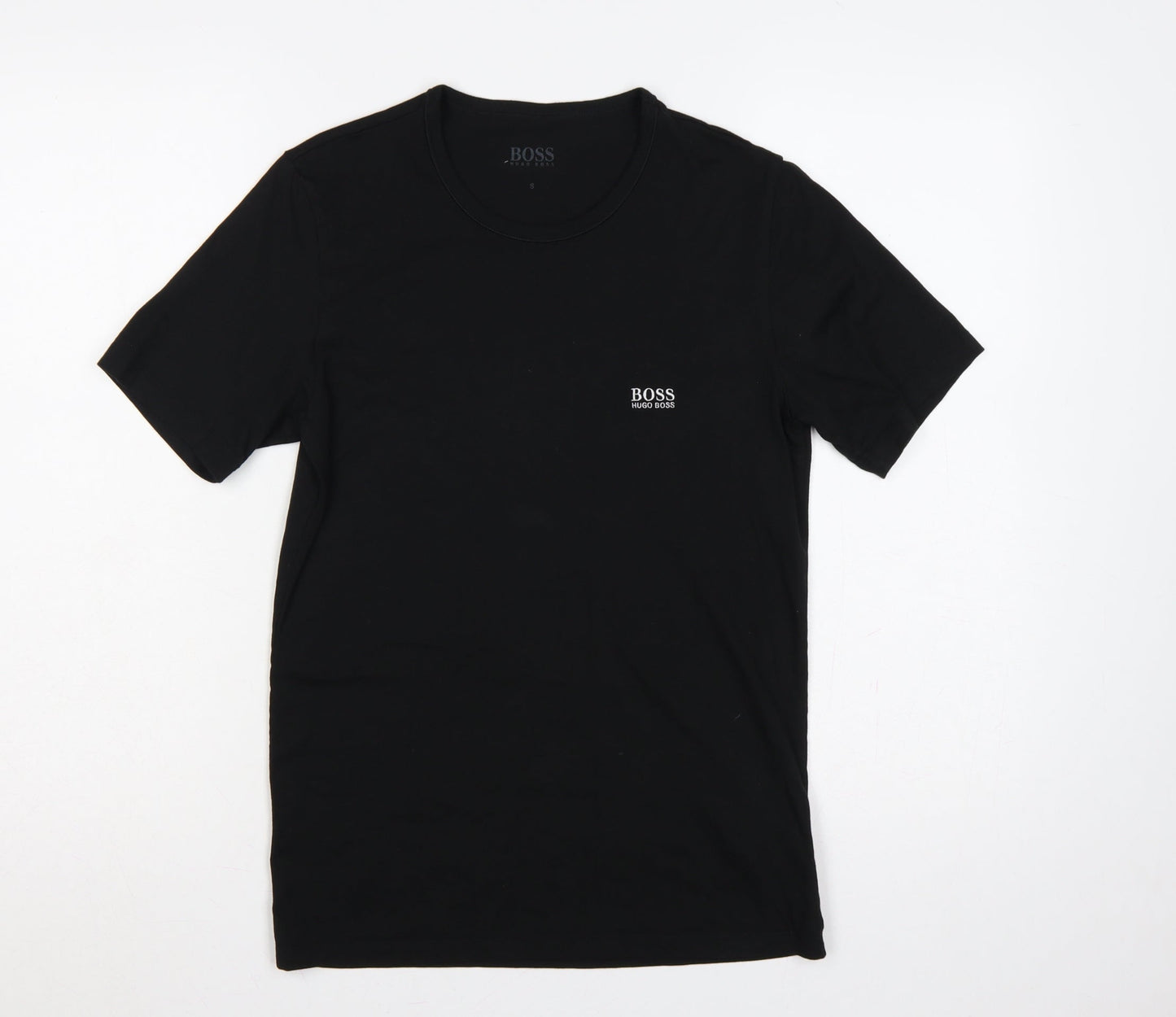 Hugo Boss Men’s Black Small Logo Crew Neck Cotton T-Shirt S