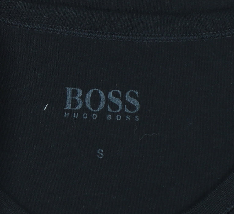 Hugo Boss Men’s Black Small Logo Crew Neck Cotton T-Shirt S