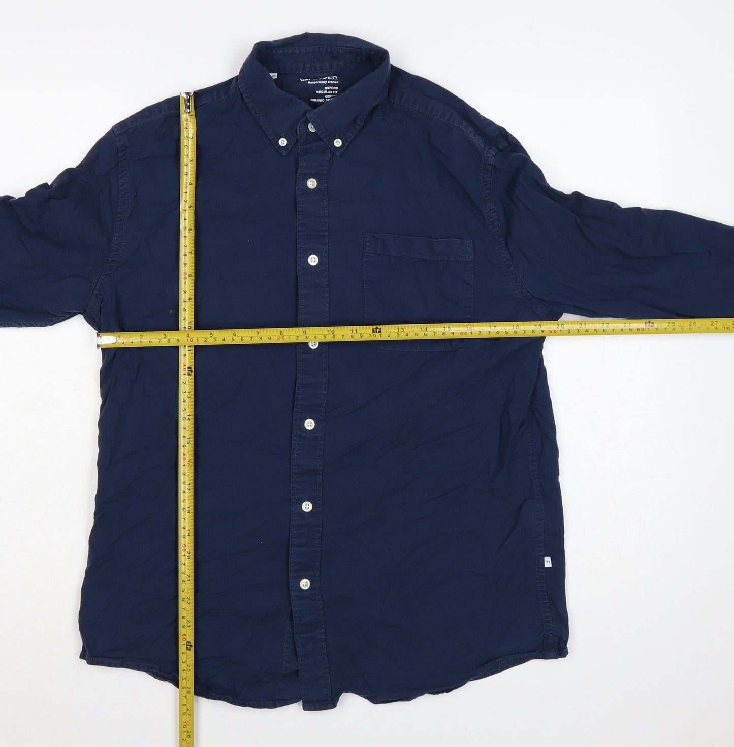 Selected Homme Men's Blue 16.5 Oxford Regular Fit Button-Down Shirt