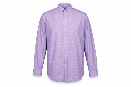 Debenhams Men Purple Check Cotton Classic Fit 15.5 Button-Down Shirt