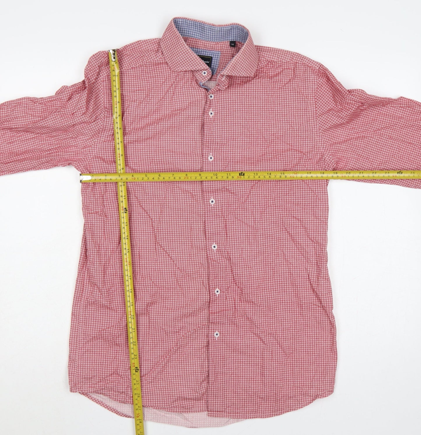Mauro Puccini Men’s Pink Geometric Print Button-Down Shirt M